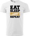Koszulka dla rowerzysty z nadrukiem Eat Sleep Bike Repeat kolor biały