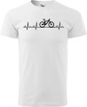 Koszulka dla rowerzysty z nadrukiem EKG Rower kolor biały