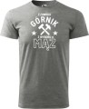 Koszulka dla Górnika z nadrukiem z Zawodu Górnik z Wyboru Mąż kolor szary
