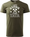 Prezent dla Górnika Taty Koszulka dla górnika z nadrukiem z zawodu górnik z wyboru tata kolor militarny