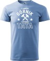 Prezent dla Górnika Taty Koszulka dla górnika z nadrukiem z zawodu górnik z wyboru tata kolor błękitny