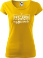 prezent dla fryzjerki koszulka dla fryzjerki z nadrukiem kolor żółty