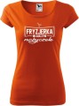 prezent dla fryzjerki koszulka dla fryzjerki z nadrukiem kolor pomarańczowy