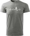 Koszulka dla biegacza  z nadrukiem EKG Bieganie kolor szary
