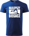 Koszulka dla biegacza na prezent z nadrukiem Najlepszy Biegacz kolor chabrowy