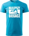 Koszulka dla biegacza na prezent z nadrukiem Najlepszy Biegacz kolor turkus