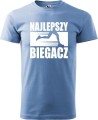 Koszulka dla biegacza na prezent z nadrukiem Najlepszy Biegacz kolor błękitny