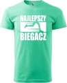 Koszulka dla biegacza na prezent z nadrukiem Najlepszy Biegacz kolor miętowy