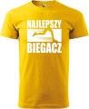 Koszulka dla biegacza na prezent z nadrukiem Najlepszy Biegacz kolor żółty