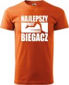 Koszulka dla biegacza na prezent z nadrukiem Najlepszy Biegacz kolor pomarańczowy