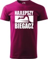 Koszulka dla biegacza na prezent z nadrukiem Najlepszy Biegacz kolor malinowy