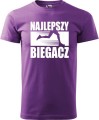 Koszulka dla biegacza na prezent z nadrukiem Najlepszy Biegacz kolor fioletowy