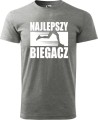 Koszulka dla biegacza na prezent z nadrukiem Najlepszy Biegacz kolor szary