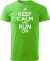 Koszulka dla biegacza z nadrukiem Keep Calm and Run On kolor green apple