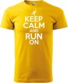 Koszulka dla biegacza z nadrukiem Keep Calm and Run On kolor żółty