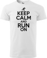 Koszulka dla biegacza z nadrukiem Keep Calm and Run On kolor biały