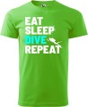 Koszulka dla nurka Eat Sleep Dive Repeat kolor green apple