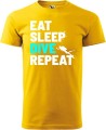 Koszulka dla nurka Eat Sleep Dive Repeat kolor żółty