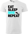 Koszulka dla nurka Eat Sleep Dive Repeat kolor biały