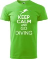Koszulka dla nurka z napisem Keep calm and go diving bawełna kolor green apple