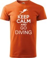 Koszulka dla nurka z napisem Keep calm and go diving bawełna kolor pomarańczowy