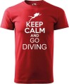 Koszulka dla nurka z napisem Keep calm and go diving bawełna kolor czerwony
