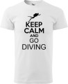 Koszulka dla nurka z napisem Keep calm and go diving bawełna kolor biały