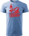 Koszulka 40 urodziny męska z nadrukiem Sparta Człowiek Legenda kolor błękitny