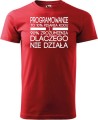 Koszulka dla informatyka Programowanie to 10% pisania kodu i 90% zrozumienia dlaczego nie działa Prezent dla programisty kolor koszulki czerwony