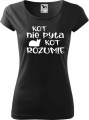 Koszulka dla kociary z nadrukiem kot nie pyta kot rozumie kolor czarny