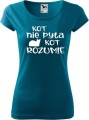 Koszulka dla kociary z nadrukiem kot nie pyta kot rozumie kolor petrol blue