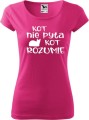 Koszulka dla kociary z nadrukiem kot nie pyta kot rozumie kolor malinowy