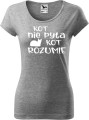 Koszulka dla kociary z nadrukiem kot nie pyta kot rozumie kolor szary
