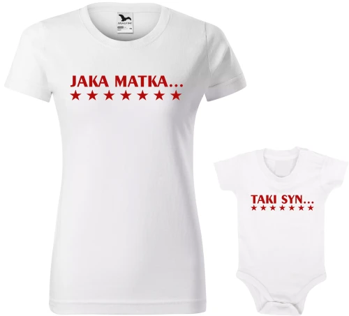 Jaka Matka taki Syn DZIEŃ MAMY koszulka damska body AlleKoszulki (1).webp