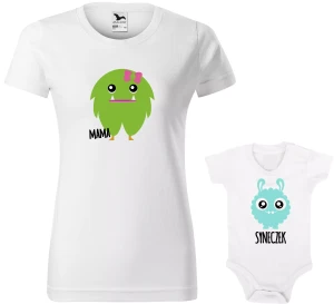 Zestaw Mama Syn koszulka i body - Mama Syneczek Potworki