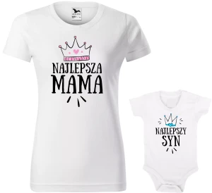 Zestaw koszulka i body "Najlepsza Mama Syn" 
