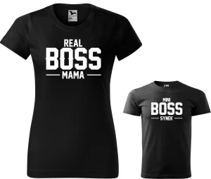 Zestaw koszulek "Real Boss Mama Mini Boss Synek"