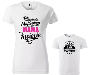 Zestaw koszulek "Tak wygląda najlepsza mama synek na świecie"