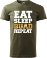Koszulka na quada z nadrukiem Eat Sleep Quad Repeat prezent kolor militarny