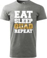 Koszulka na quada z nadrukiem Eat Sleep Quad Repeat prezent kolor szary