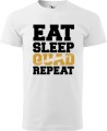Koszulka na quada z nadrukiem Eat Sleep Quad Repeat prezent kolor biały