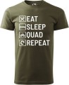 Koszulka prezentowa na quada Eat Sleep Quad Repeat kolor militarny