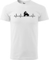 Koszulka na quada z nadrukiem linia ekg quad kolor biały