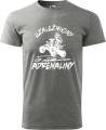 Koszulka na quada z nadrukiem Uzależniony od adrenaliny fason męski kolor szary