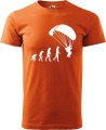 Koszulka dla paralotniarza z zabawnym nadrukiem Paralotnia Ewolucja super prezent kolor pomarańczowy