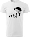 Koszulka dla paralotniarza z zabawnym nadrukiem Paralotnia Ewolucja super prezent kolor biały