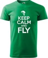 Prezent dla paralotniarza koszulka z nadrukiem Keep Calm And Fly kolor zieleń trawy