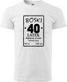 Koszulka 40 urodziny męska Boski 40 latek najlepszy rocznik kolor biały