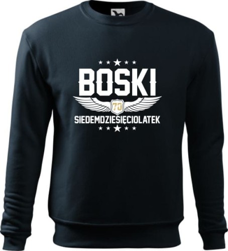 Bluza męska z nadrukiem Boski 70 Latek skrzydła AlleKoszulki (1).jpg