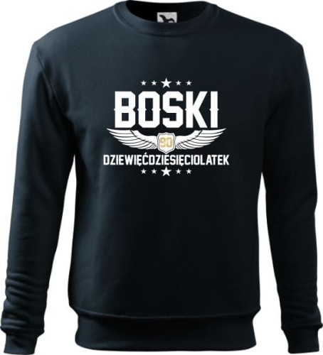 Bluza męska z nadrukiem Boski 90 Latek skrzydła AlleKoszulki (1).jpg